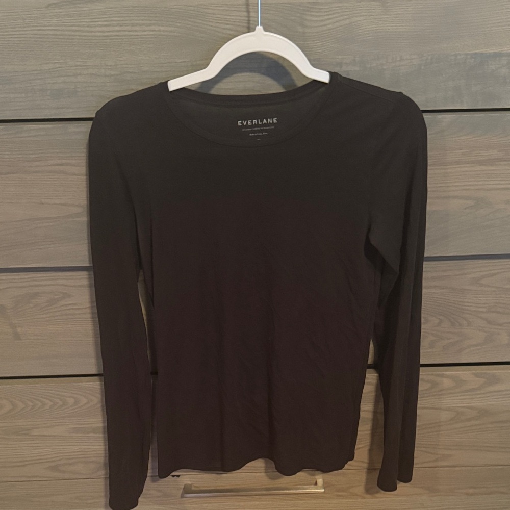 Everlane Black Long Sleeve Crew Neck Tee